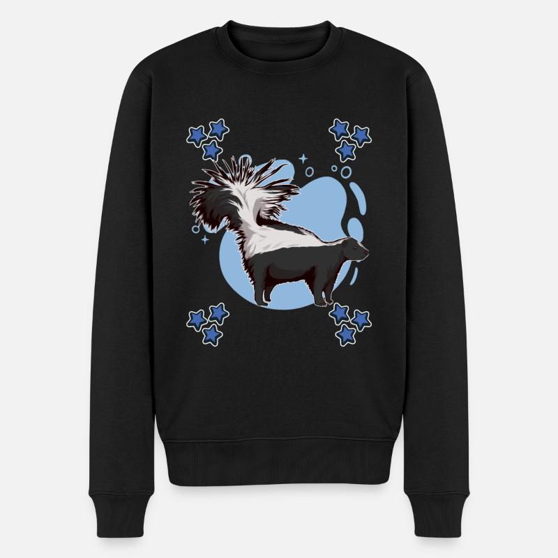 Stinktier Skunk Blue Design - Männer Premium Bio Pullover - Schwarz