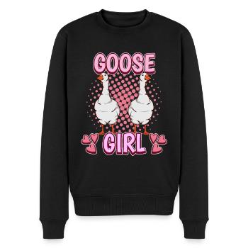 Gänse Goose Girl - Männer Premium Bio Pullover - Schwarz - Vorne - Nico (187cm)