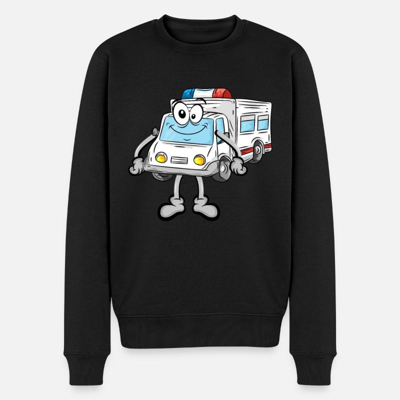 Krankenwagen Rettungsdienst - Männer Premium Bio Pullover - Schwarz
