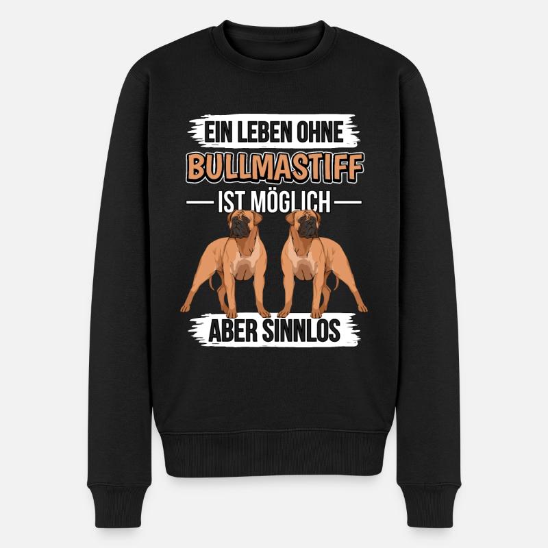 Bullmastiff Ein Leben ohne Bullmastiffs - Männer Premium Bio Pullover - Schwarz