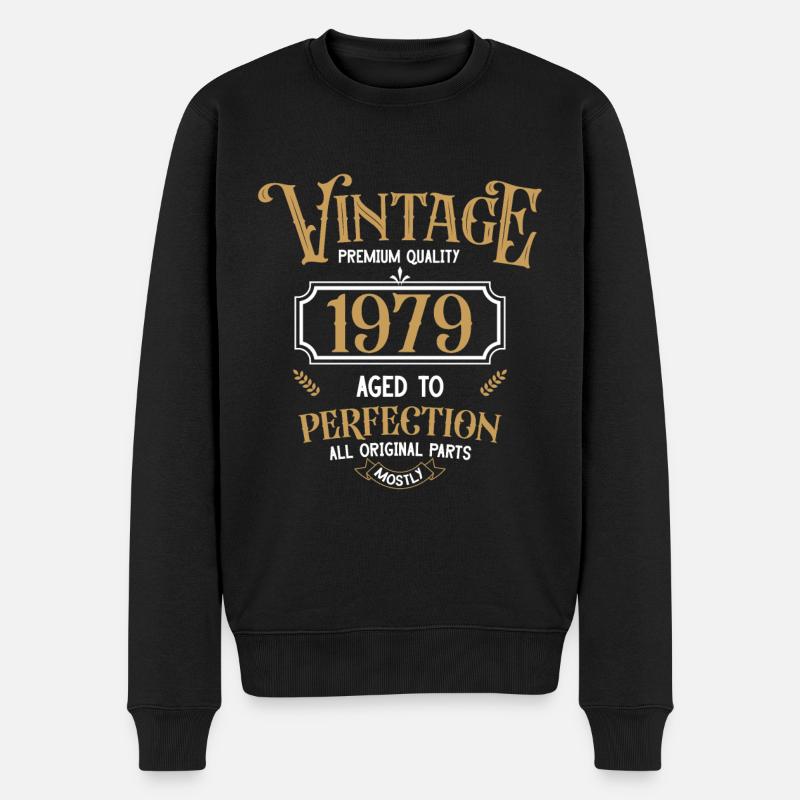 1979 Vintage Geburtstag - Männer Premium Bio Pullover - Schwarz