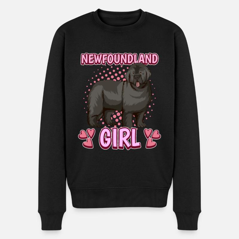 Neufundländer Newfoundland Girl - Männer Premium Bio Pullover - Schwarz
