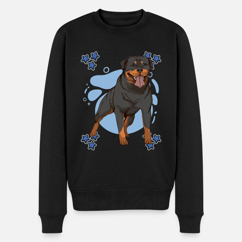 Rottweiler Blue Design - Männer Premium Bio Pullover - Schwarz