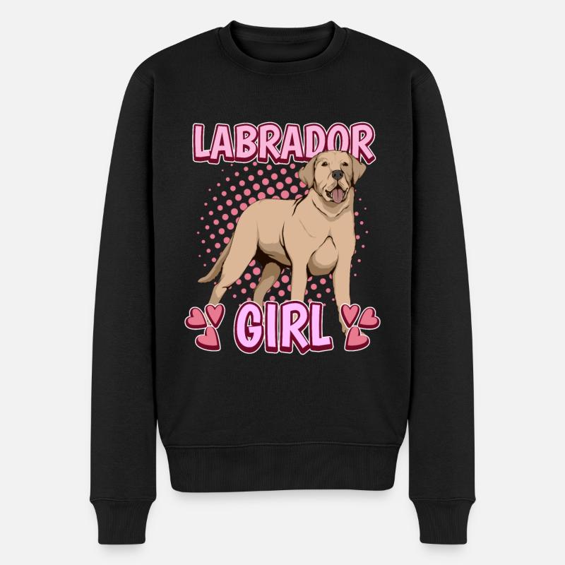 Gelber Labrador Labbi Labrador Girl - Männer Premium Bio Pullover - Schwarz