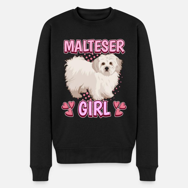 Malteser Girl - Männer Premium Bio Pullover - Schwarz