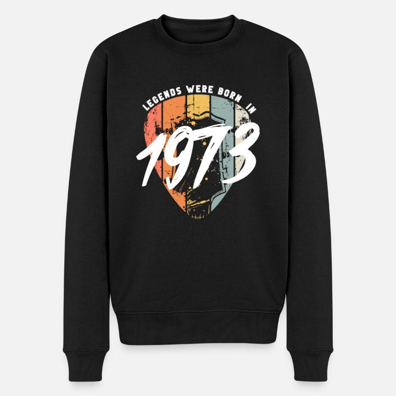 1973 Geburtstag Gitarre Gitarrist - Männer Premium Bio Pullover - Schwarz
