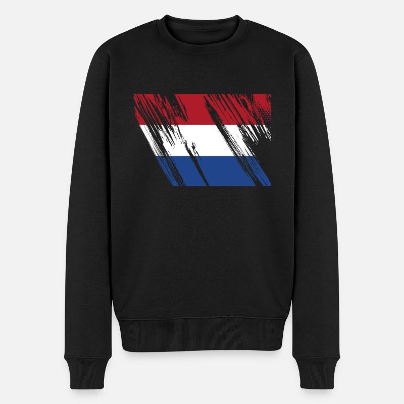 Niederlande Flagge - Männer Premium Bio Pullover - Schwarz