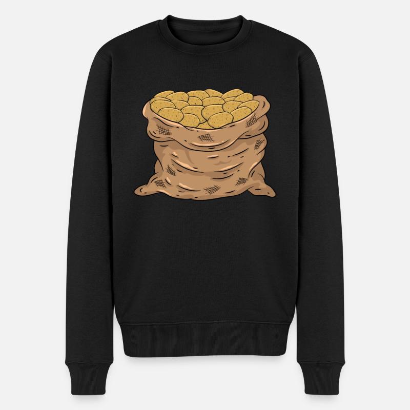 Kartoffeln - Männer Premium Bio Pullover - Schwarz