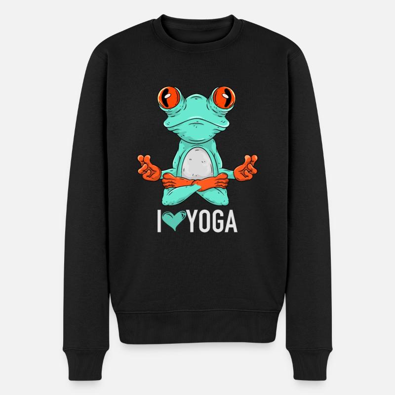 Yoga - Männer Premium Bio Pullover - Schwarz