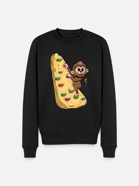 Climbing Monkey Bouldering - Men's Premium Organic Jumper - black