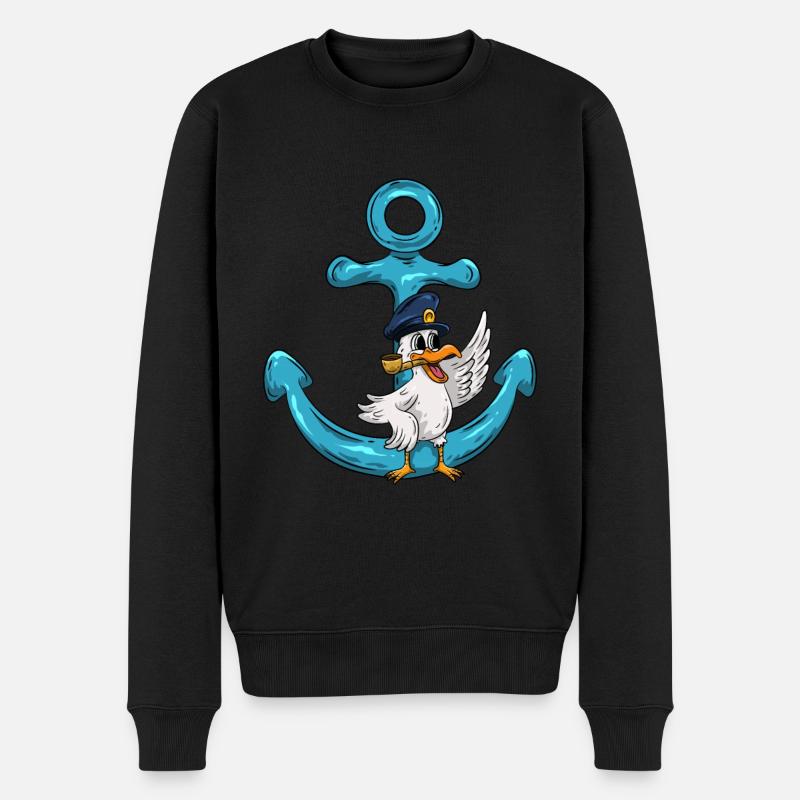 Capitaine Seagull Anchor - Pull Premium bio Homme - noir