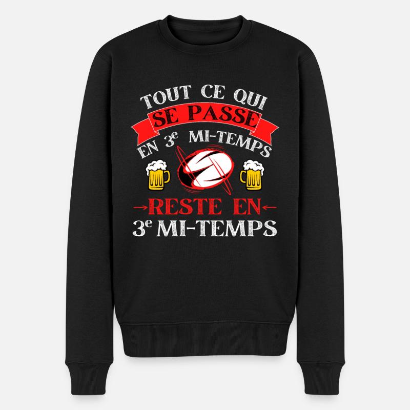 Rugby mi temps - Pull Premium bio Homme - noir