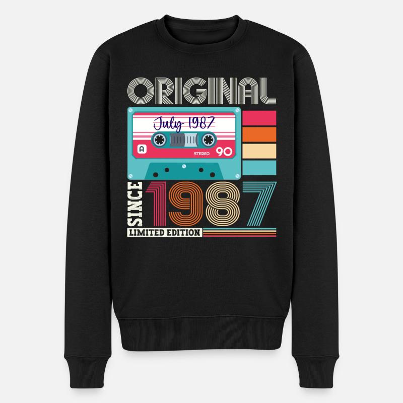 Original Juli 1987 35. Geburtstag Geschenk Herren - Männer Premium Bio Pullover - Schwarz
