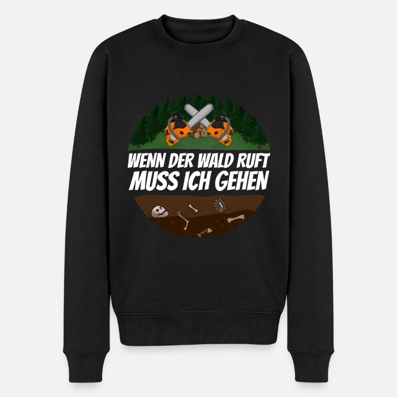 Holzfäller - Männer Premium Bio Pullover - Schwarz