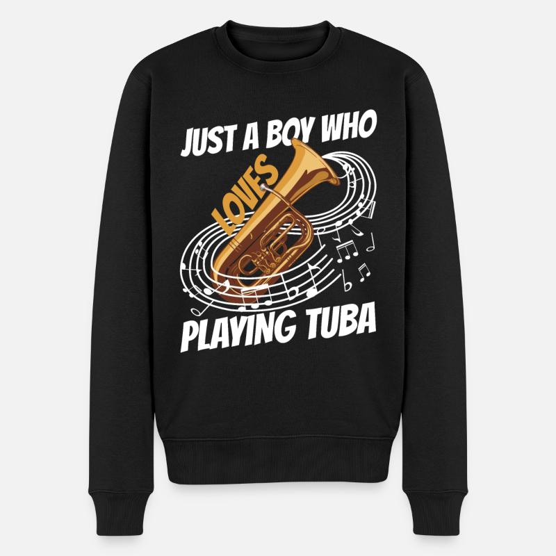 Tuba - Männer Premium Bio Pullover - Schwarz