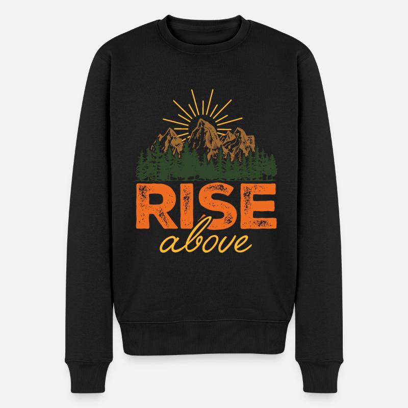 Rise Above - Männer Premium Bio Pullover - Schwarz