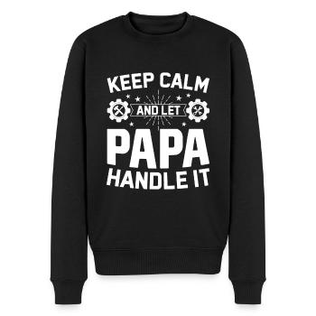 Keep Calm And Let Papa Handle It - Men's Premium Organic Jumper - black - Front - Nico (187cm)