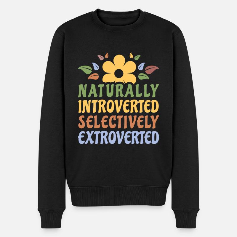 Naturellement introverti Extraverti sélectivement - Pull Premium bio Homme - noir