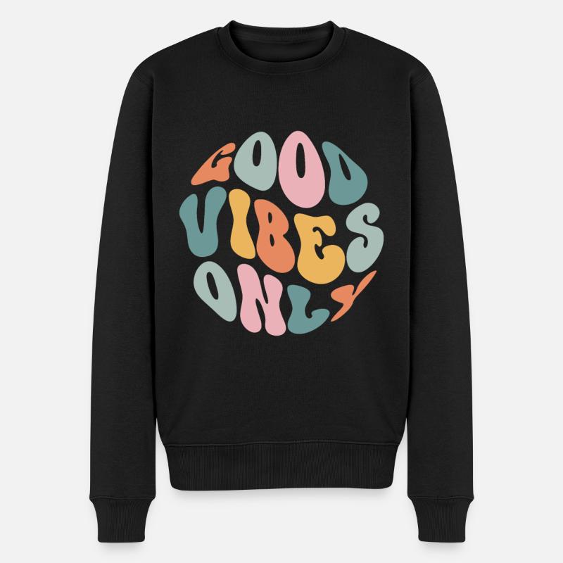 Bonnes vibrations seulement - Pull Premium bio Homme - noir