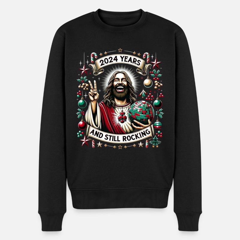 Jésus-Christ Anniversaire Garçon Laid Noël - Pull Premium bio Homme - noir