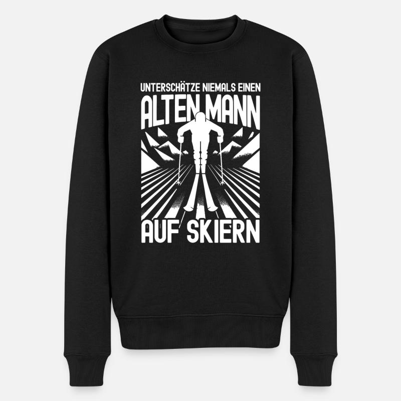 Skifahrer Skifahren Skilehrer Skier Geschenk - Männer Premium Bio Pullover - Schwarz