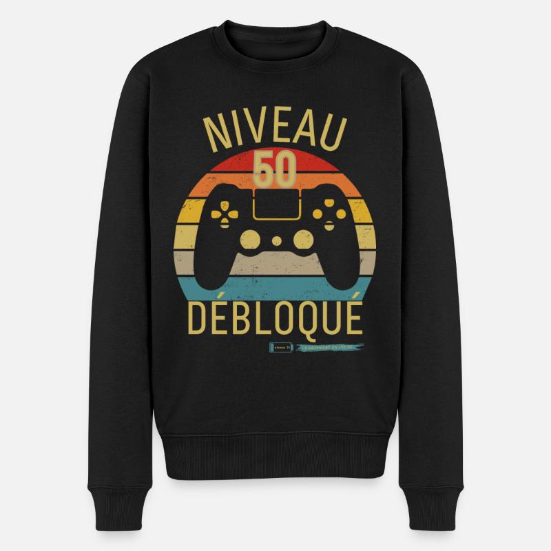 Niveau 50 Débloqué - Pull Premium bio Homme - noir