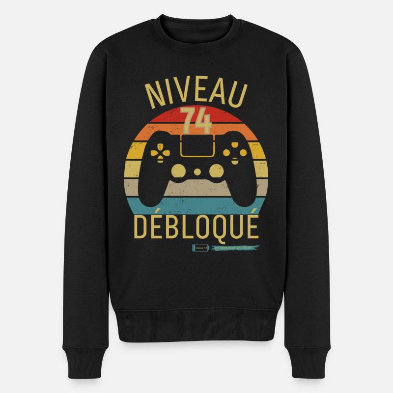 NIVEAU 74 DÉBLOQUÉ - Pull Premium bio Homme - noir