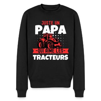 Farmer Humor Tractor Dad Gift - Men's Premium Organic Jumper - black - Front - Nico (187cm)
