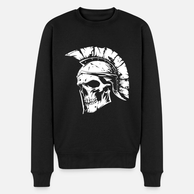 Gladiateur Spartiate Crâne Sparte - Pull Premium bio Homme - noir