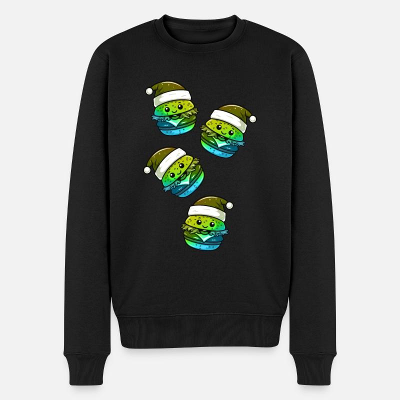 Burger Bande dessinée de Noël - Pull Premium bio Homme - noir
