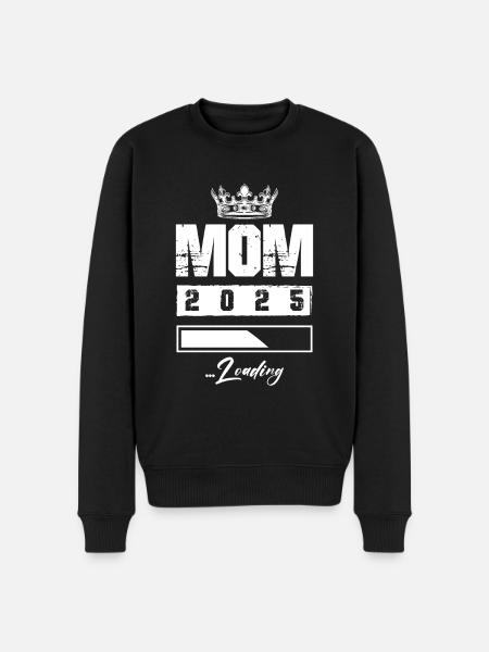 Mama 2025 Loading Mom - Männer Premium Bio Pullover - Schwarz