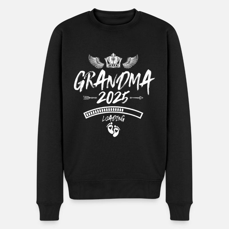 Oma 2025 Loading Grandma Spruch - Männer Premium Bio Pullover - Schwarz