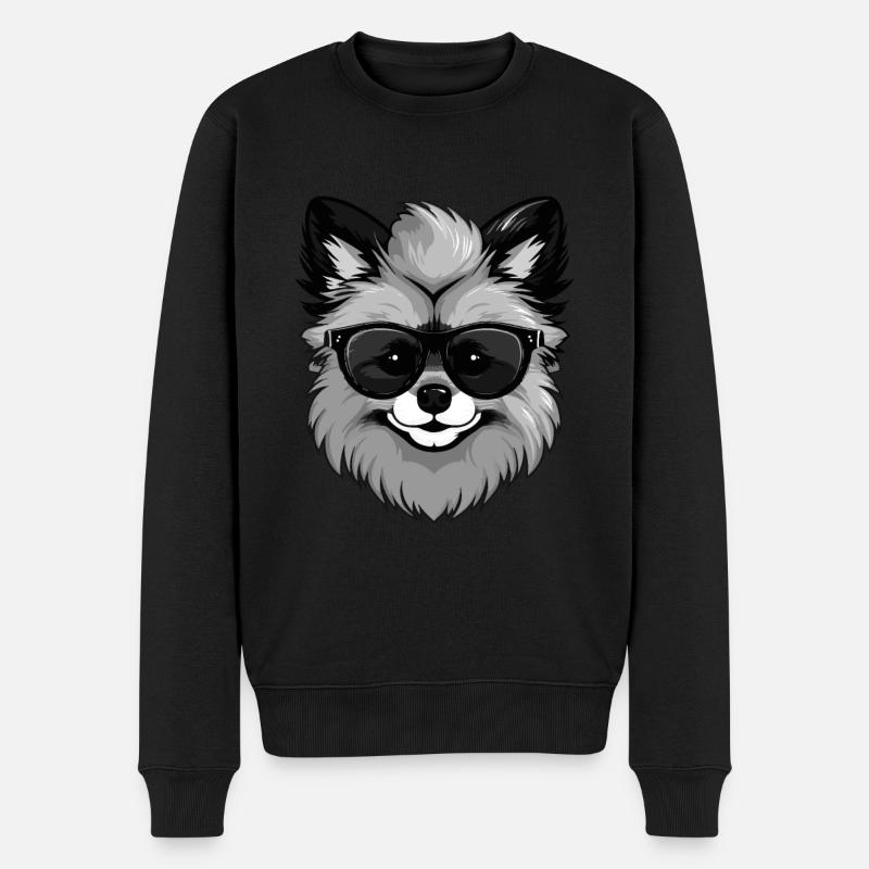 Chien de Poméranie Poméranie Cool - Pull Premium bio Homme - noir
