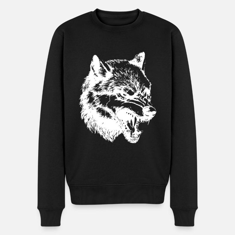 Tête de loup - Pull Premium bio Homme - noir