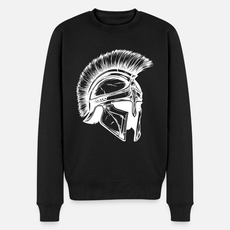 Spartaner Helm Sparta - Männer Premium Bio Pullover - Schwarz