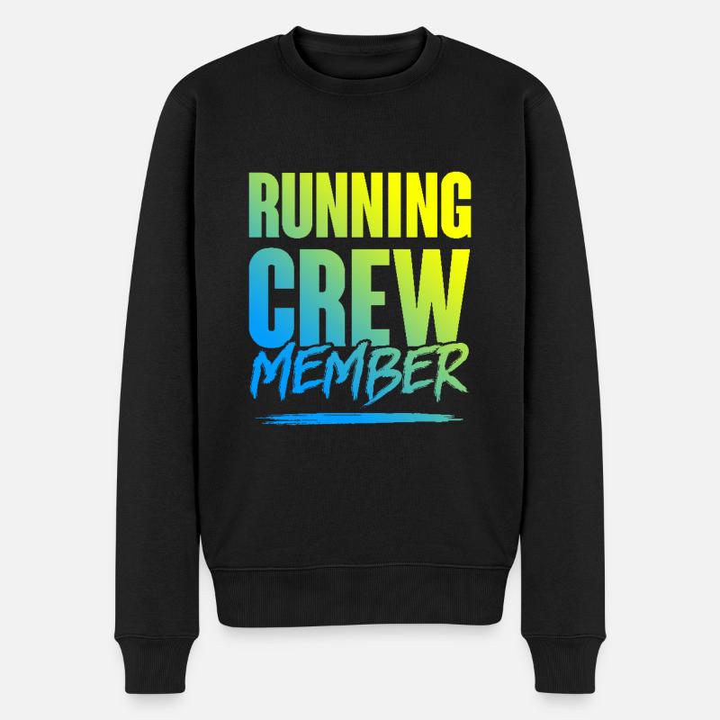 Running Crew - Männer Premium Bio Pullover - Schwarz