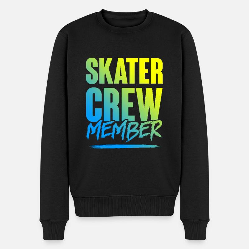 Skater Crew - Männer Premium Bio Pullover - Schwarz