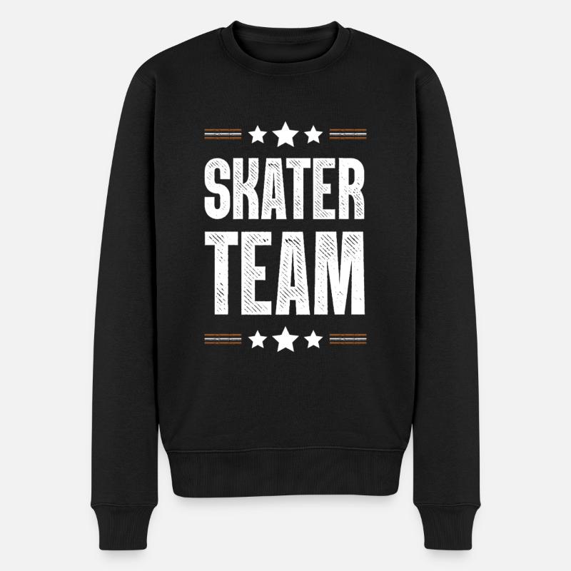 Skater Team - Männer Premium Bio Pullover - Schwarz