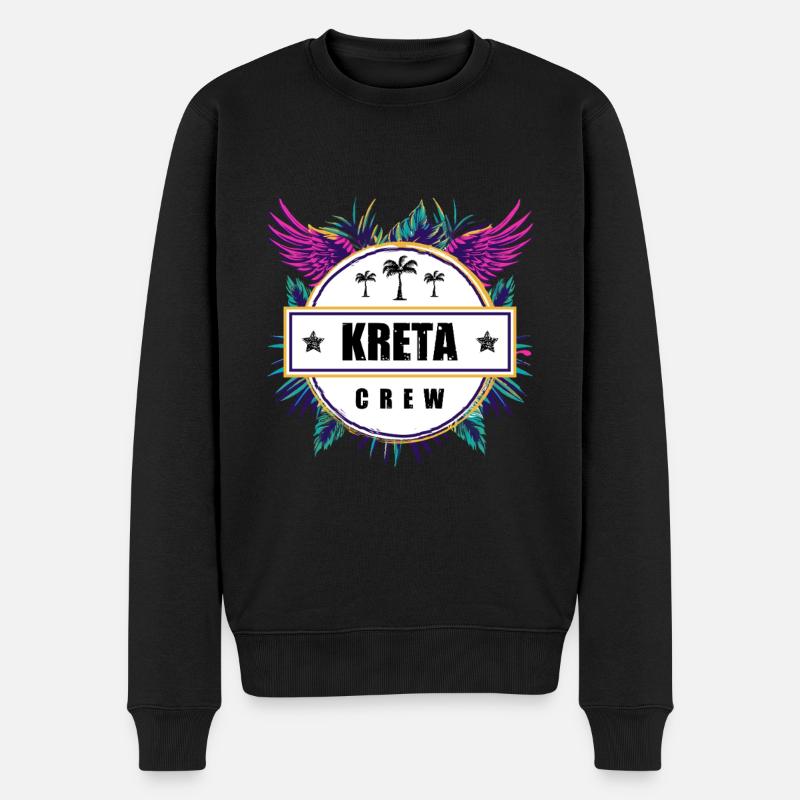 Crète Crew Tropical - Pull Premium bio Homme - noir