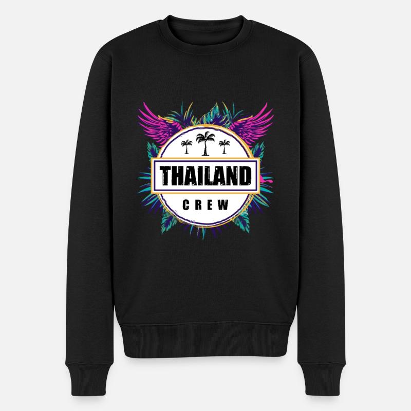 Thaïlande Crew Tropical - Pull Premium bio Homme - noir