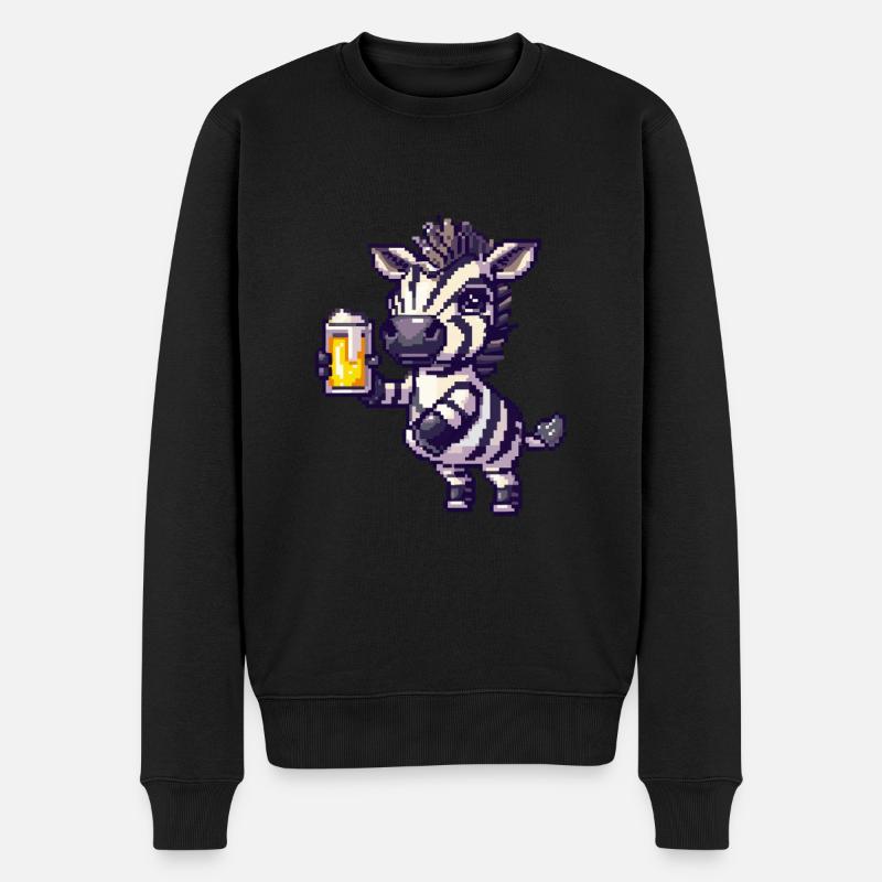 Bière Zebra Pixel - Pull Premium bio Homme - noir