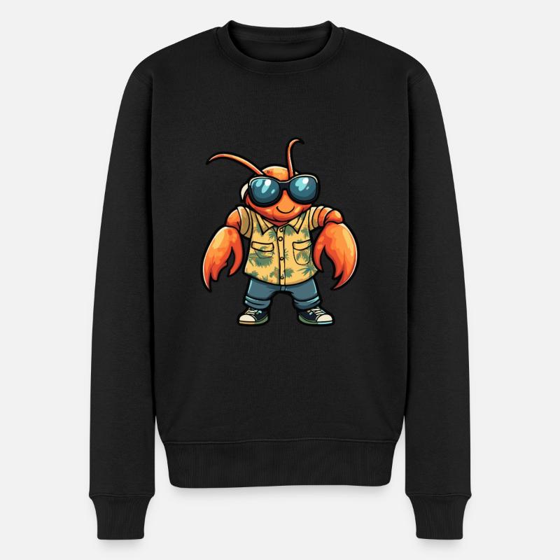 Crabe homard drôle d’été - Pull Premium bio Homme - noir
