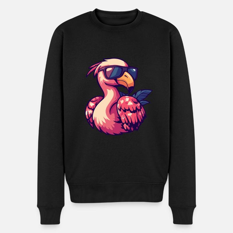 Flamingo Bande dessinée Drôle d’été - Pull Premium bio Homme - noir