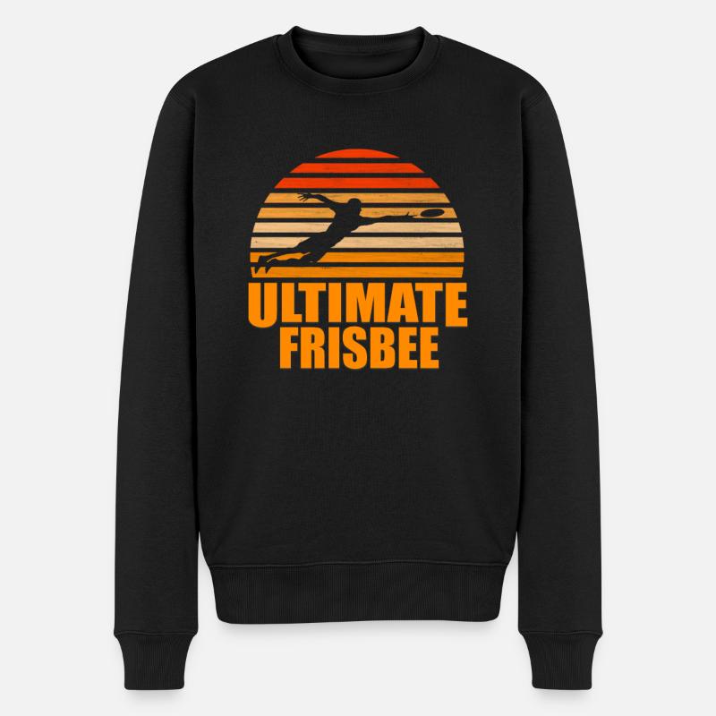 Retro Ultimate Frisbee - Männer Premium Bio Pullover - Schwarz