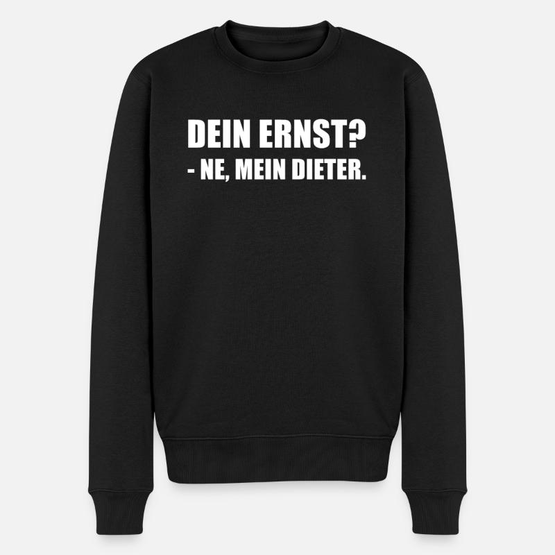 Flachwitz Schlechter Witz - Männer Premium Bio Pullover - Schwarz