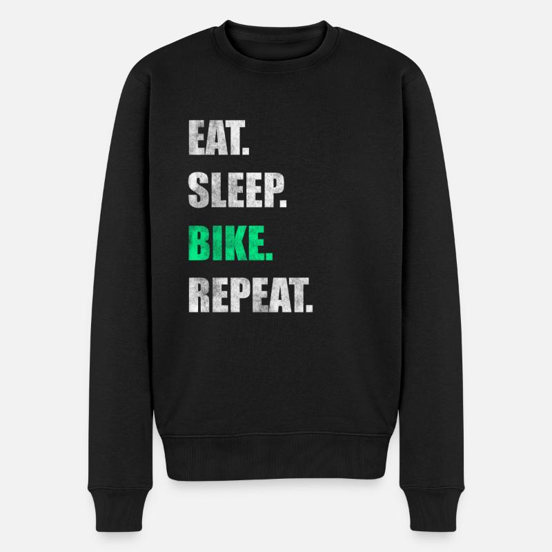 Eat Sleep Bike Repeat - Männer Premium Bio Pullover - Schwarz