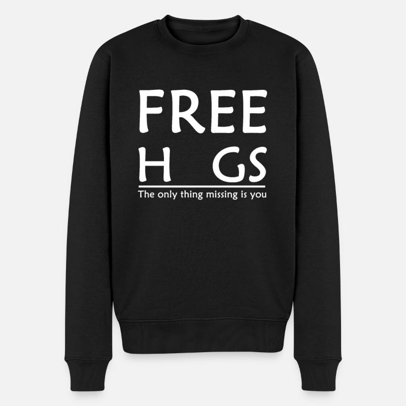 Free Hugs - Männer Premium Bio Pullover - Schwarz