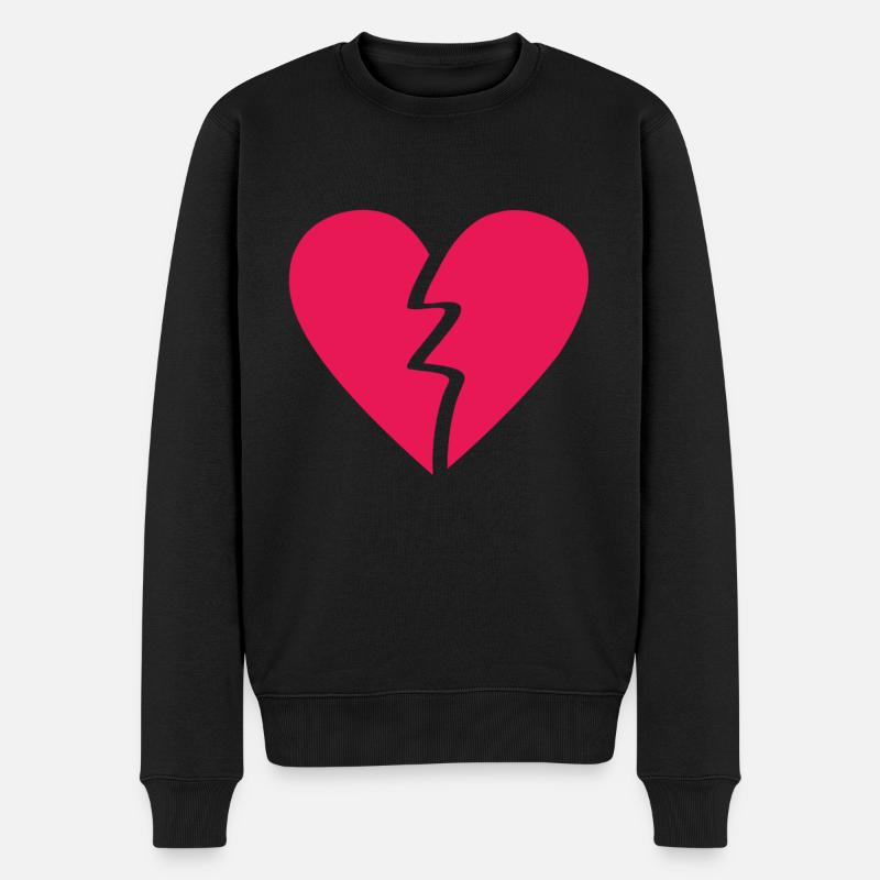 Cœur brisé - Pull Premium bio Homme - noir