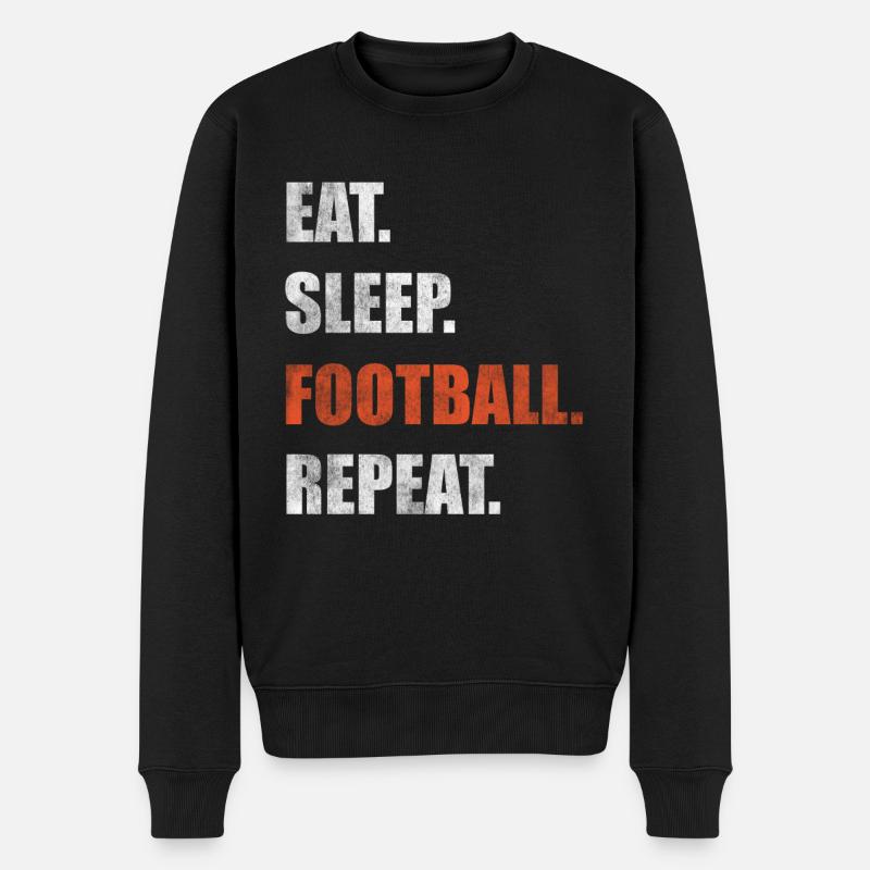 Manger sleep football Répéter - Pull Premium bio Homme - noir