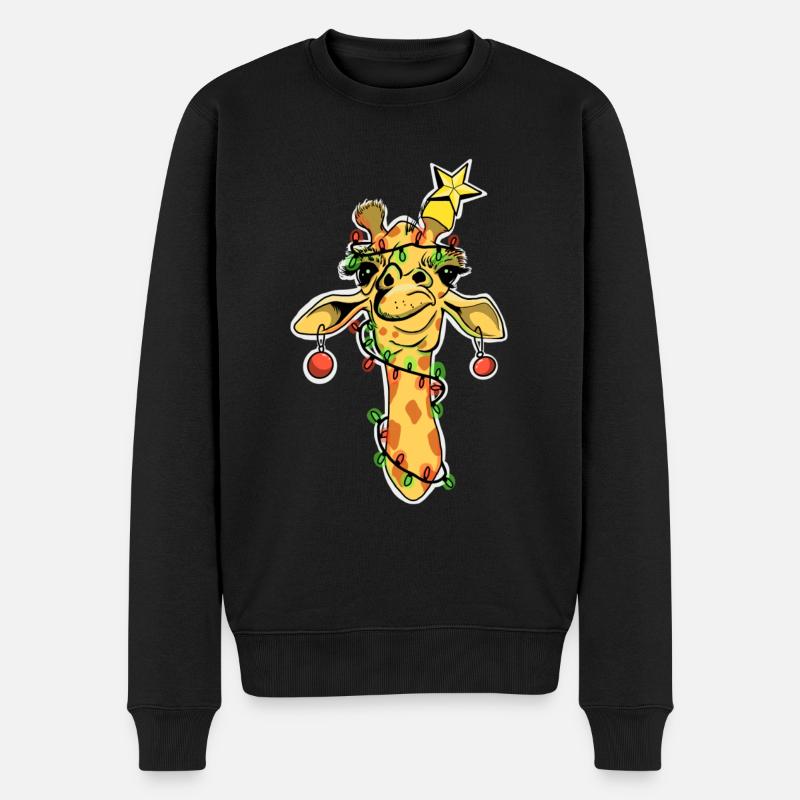 Girafe de noël bijoux de sapin de girafe - Pull Premium bio Homme - noir